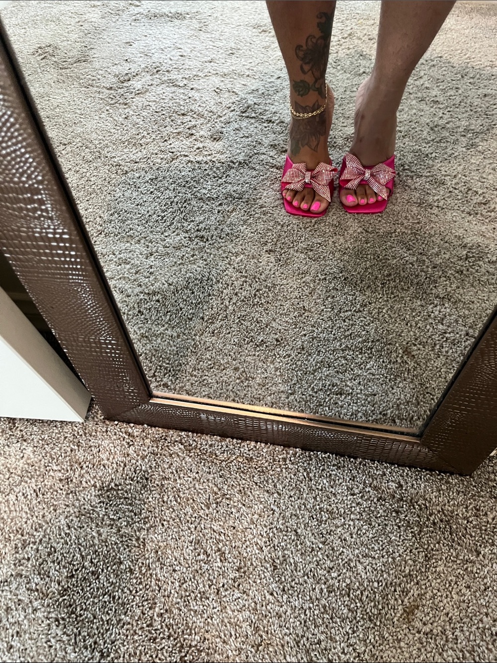 Pink Bow Slide Sandals